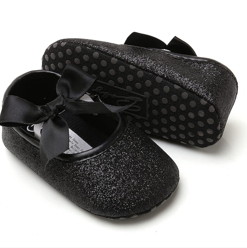 Black Baby Girl Shoes Outfit Crib Shoes Birthday Wedding Flower Girl Christmas